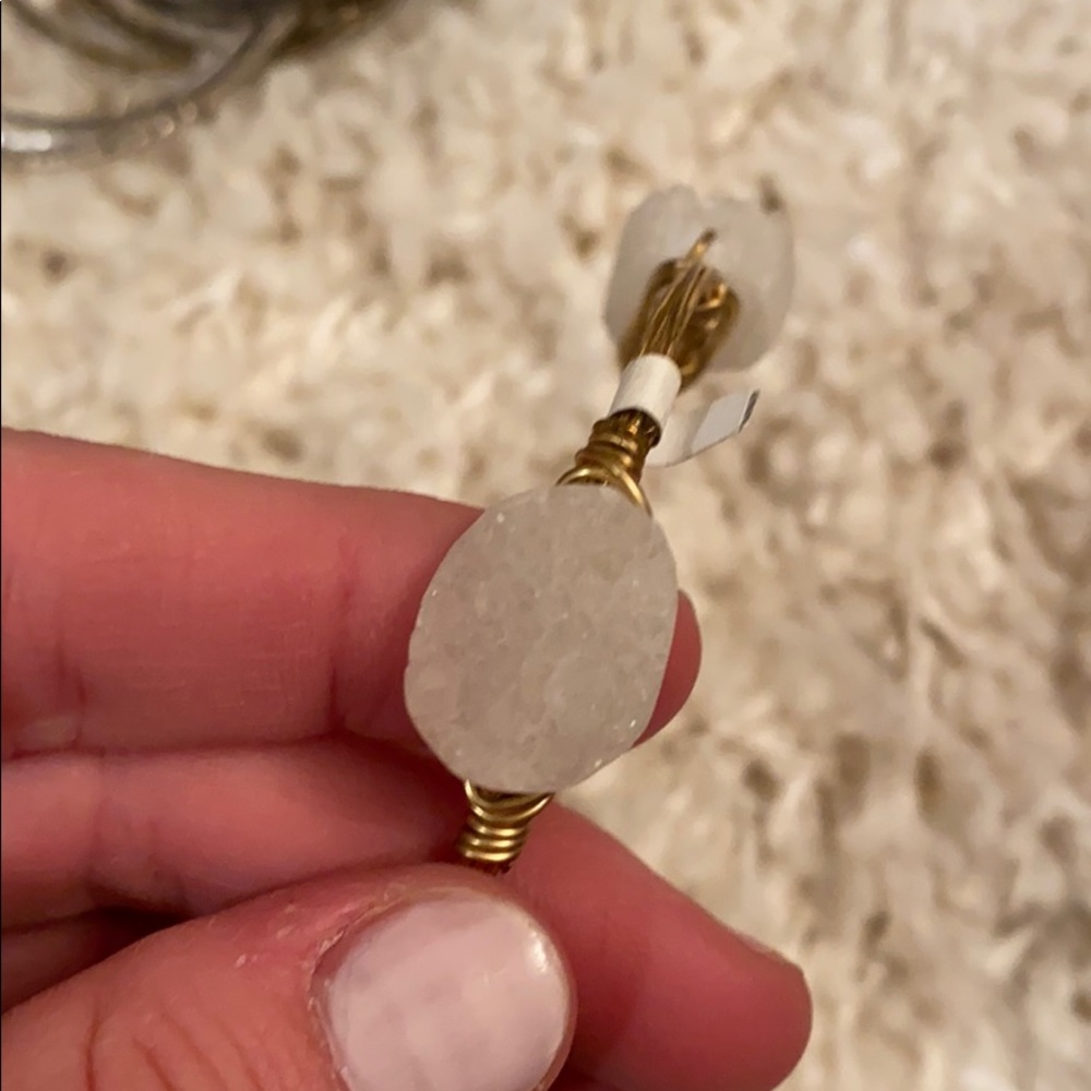 White Druzy Bangle